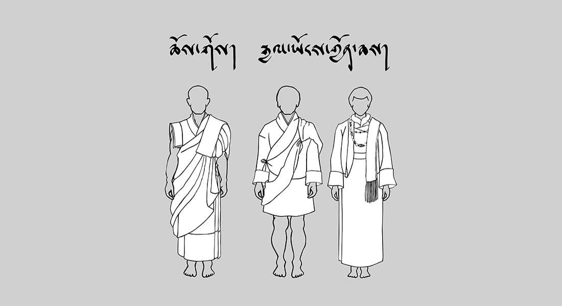 Illustration of Bhutanese dress and attire